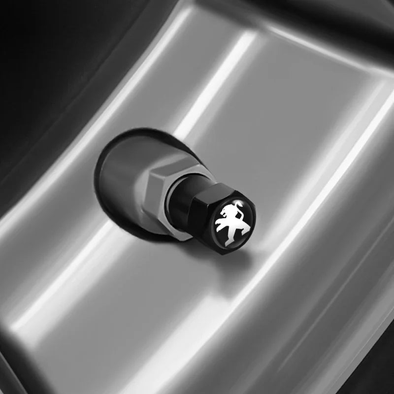 Set de 4 Tapas de Válvula de Metal para Llantas – Accesorios Peugeot