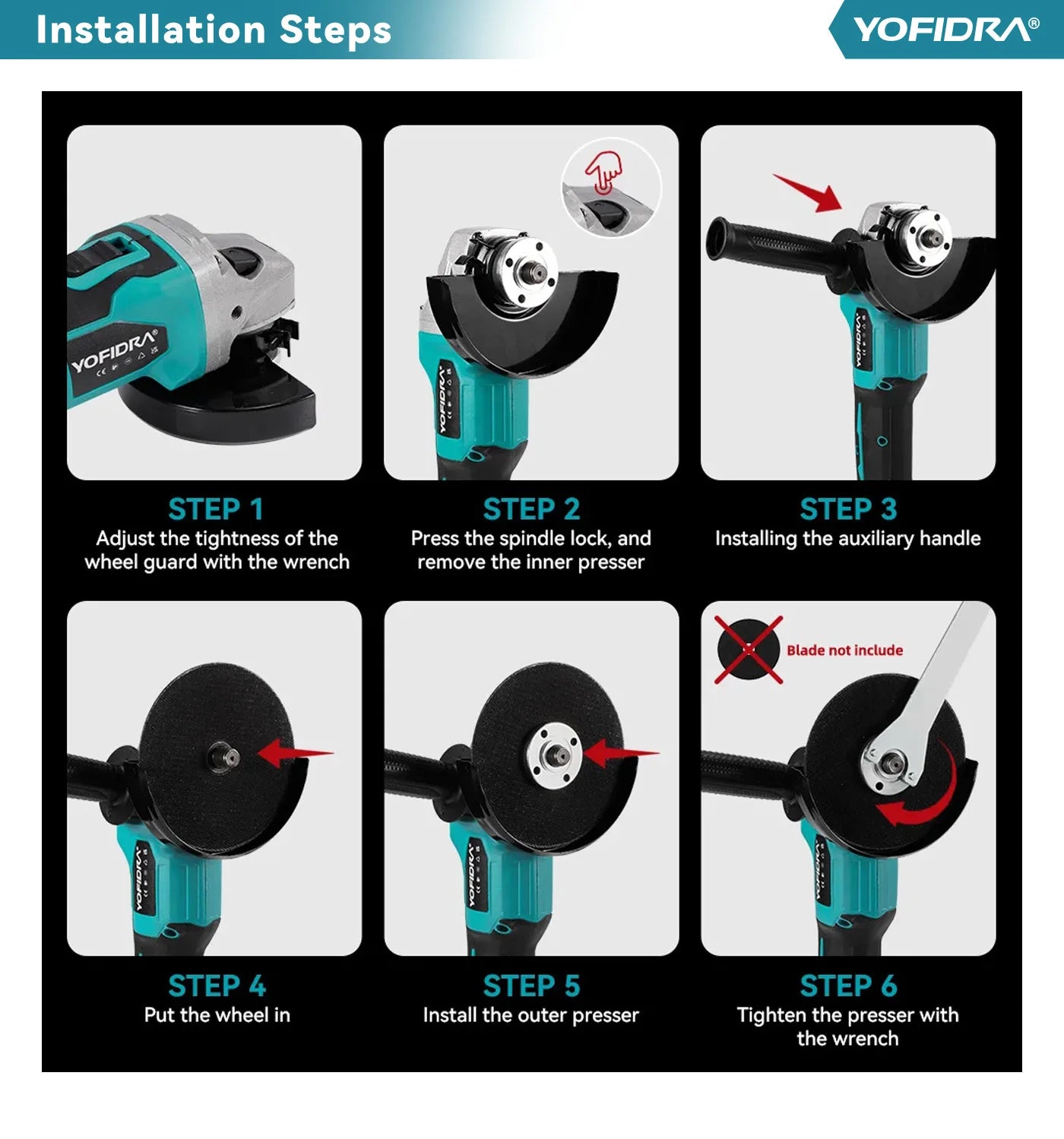 Amoladora Angular Eléctrica Inalámbrica YOFIDRA 3000W – Corte, Pulido y Lijado