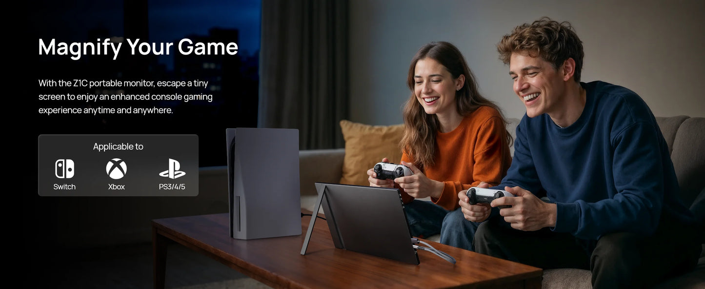 ARZOPA Z1C 16.1" 100% sRGB Portable Monitor FHD 1080P IPS – Monitor Externo para Mac, PC, Xbox, PS5, Switch