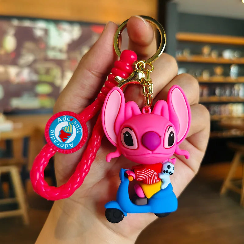 Anime Disney Keychain kawaii Tom and Jerry Cartoon Figure PVC Doll Bag Keyring Ornament Accessories Children Toys Birthday Gifts