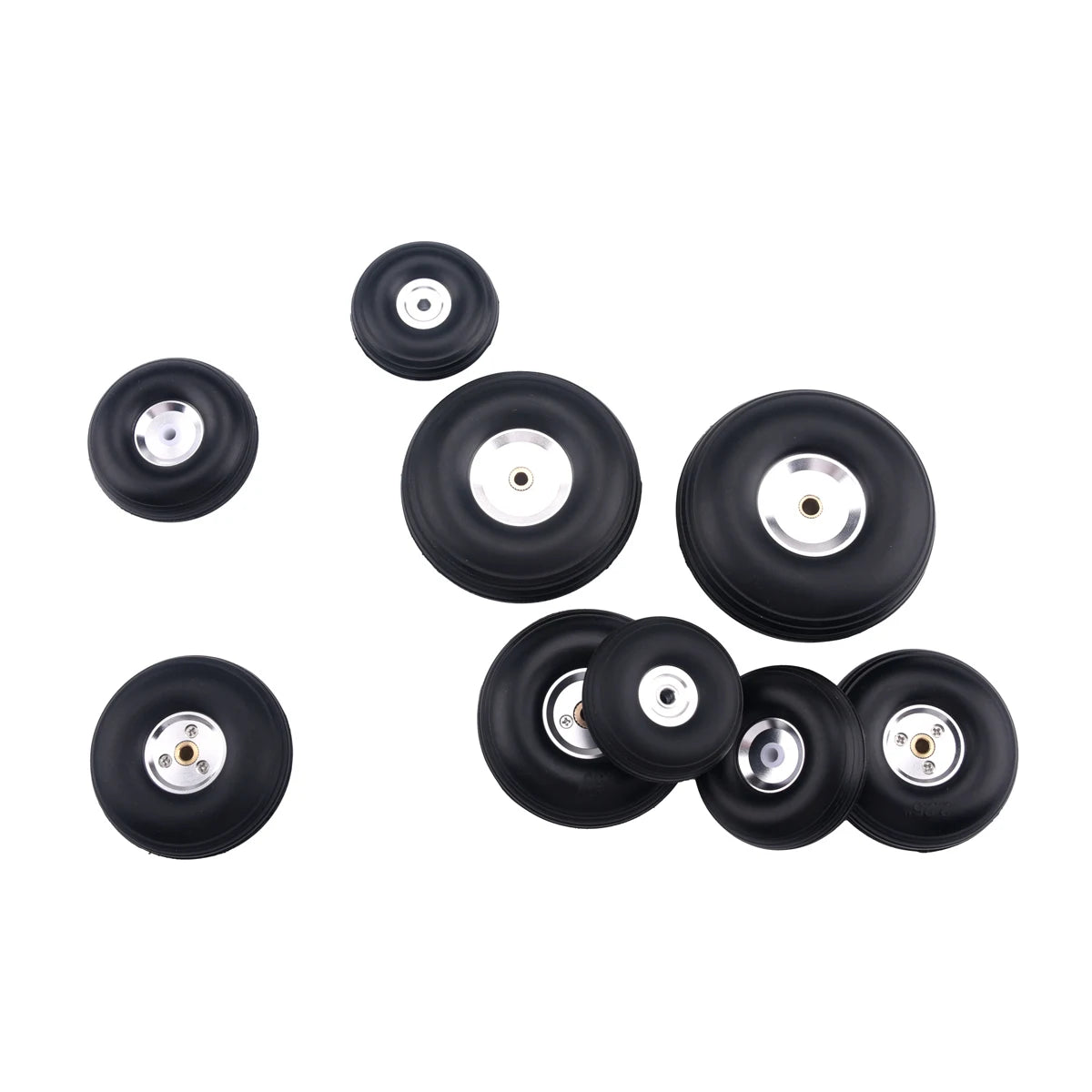 2PCS Ruedas de Avión RC con Núcleo de Aluminio – Neumáticos PU 1" a 5" para Modelos de Aeronaves RC