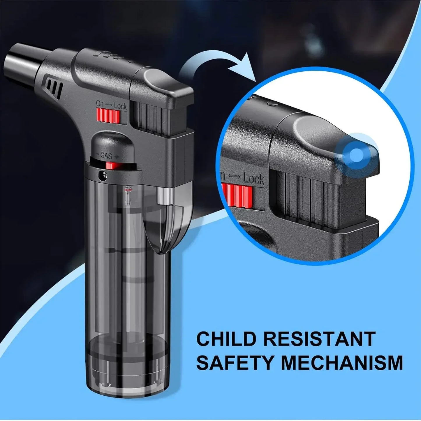 Encendedores de Soplete 4-Pack — Resistente al Viento y Gas Butano