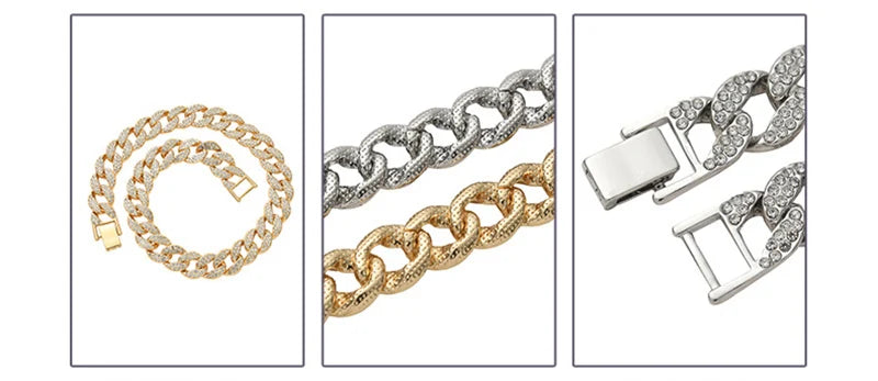 Collar de Lujo para Perros – Cadena Cubana Dorada con Diamantes para Mascotas