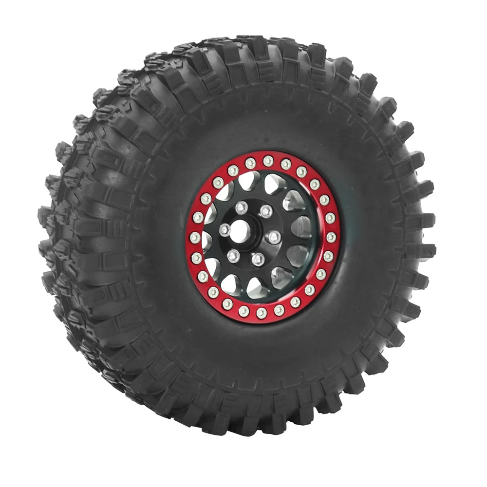 Set 4PCS Metal 1.9" Beadlock Wheel Rim Tires – RC Crawler 1/10 Axial SCX10 III, TRX-4, Redcat GEN 8