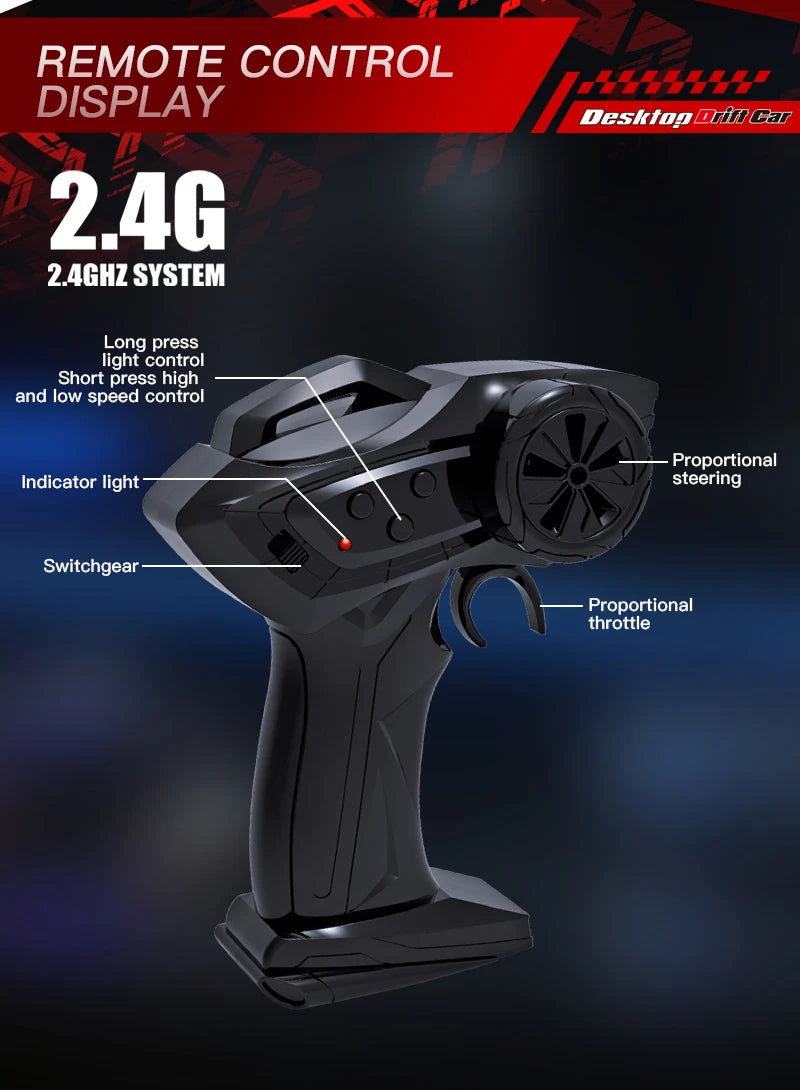 KF20 1:64 Drift RC Car 2025 – Coche RC 4WD de Mesa y Competición para Niños