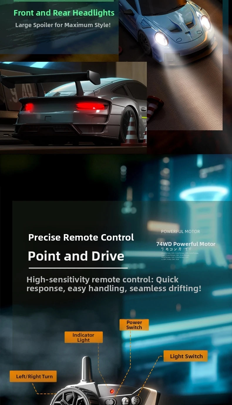 RC Drift GT3 RS 911 mi SU7 1:20 – Edición Limitada 2025, Coche de Alta Velocidad para Niños