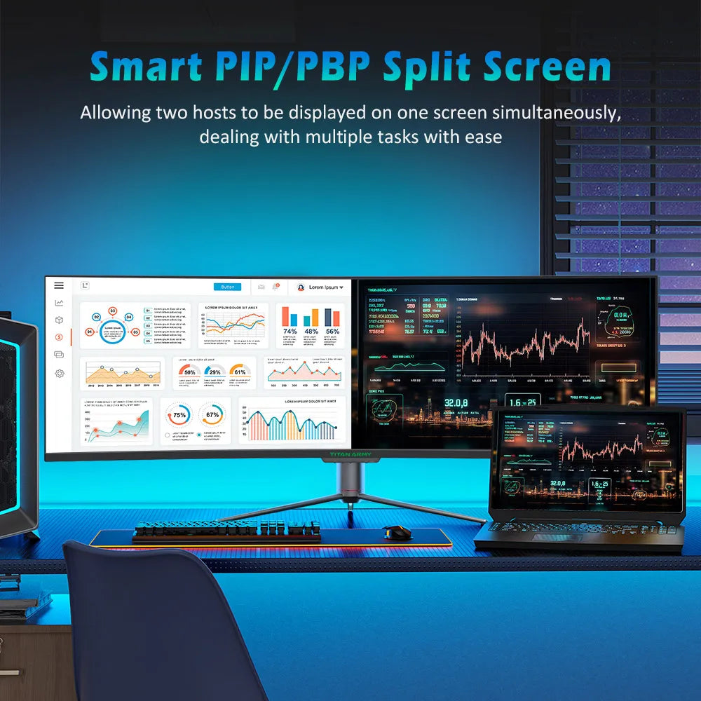 TITAN ARMY C49SHC 49" Gaming Monitor — Curvo 32:9, 144Hz, PIP/PBP