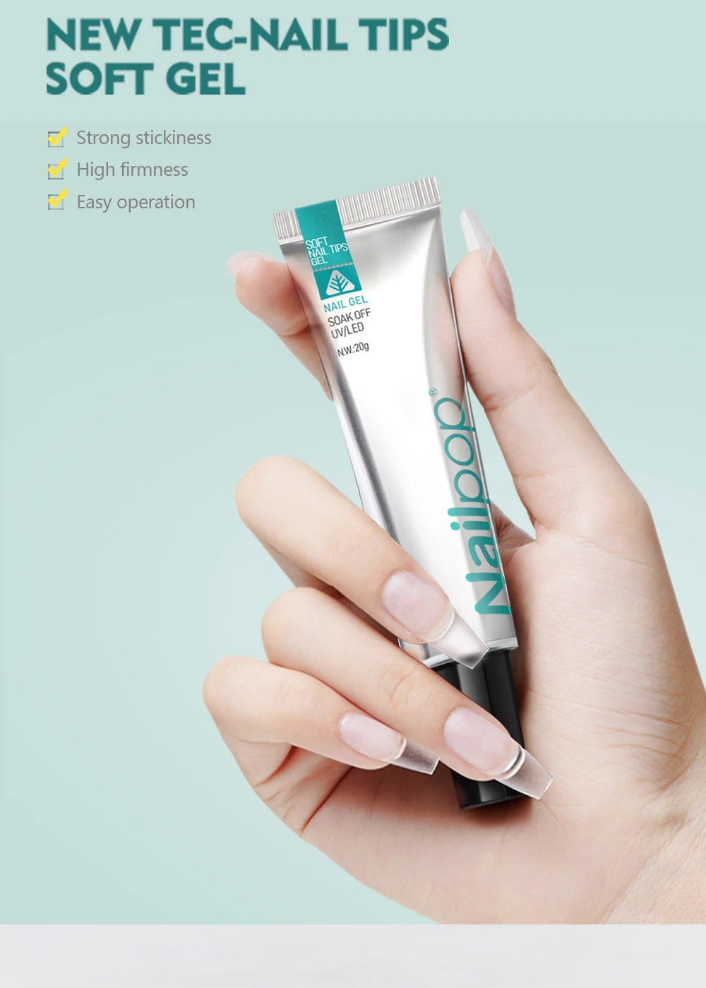 egamento Profesional Nailpop Pro Soft — Adhesivo Gel UV para Uñas Postizas