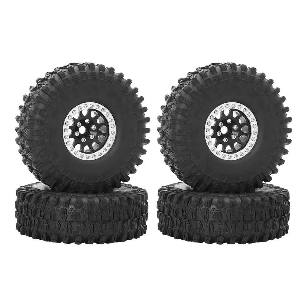 Set 4PCS Metal 1.9" Beadlock Wheel Rim Tires – RC Crawler 1/10 Axial SCX10 III, TRX-4, Redcat GEN 8