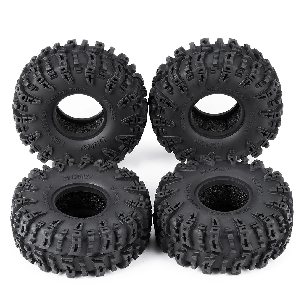 AXSPEED 4PCS Neumáticos de Goma 1.3"/1.1" – Mud Terrain para Micro Crawler 1/18 & 1/24