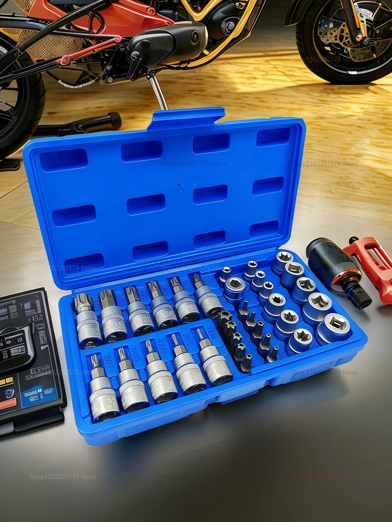 Juego de Puntas Torx de 34 Piezas – Macho y Hembra con Llaves de Torque para Taller y Reparación Automotriz