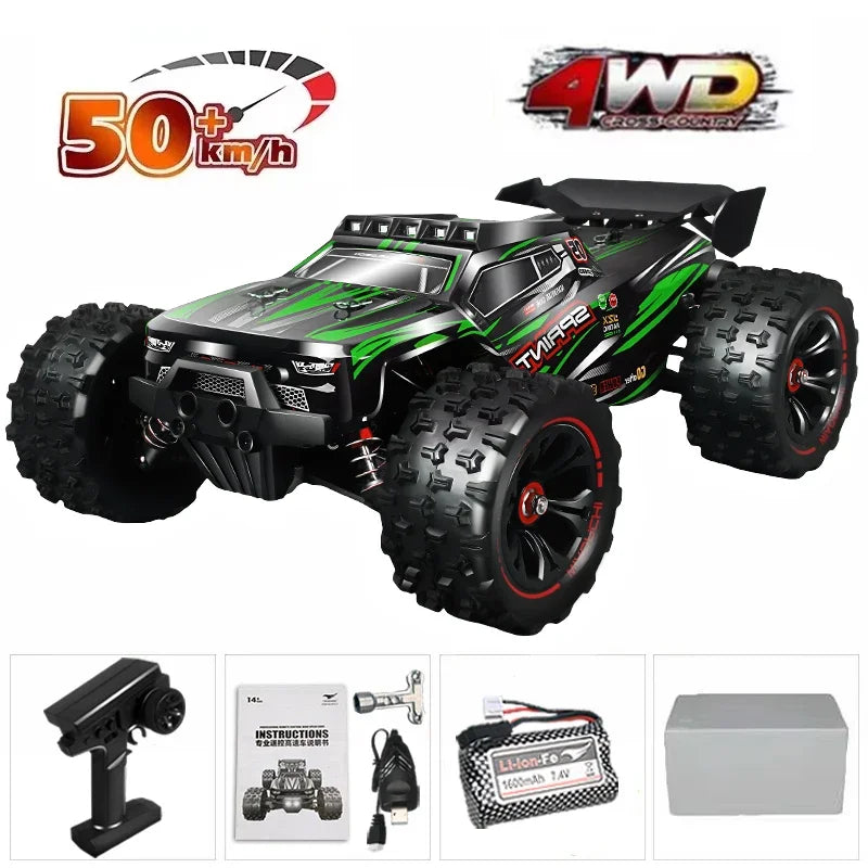 RC Car 1:16 4WD – Monster Drift Truck con LED, Alta Velocidad 50/85KM/H para Niños