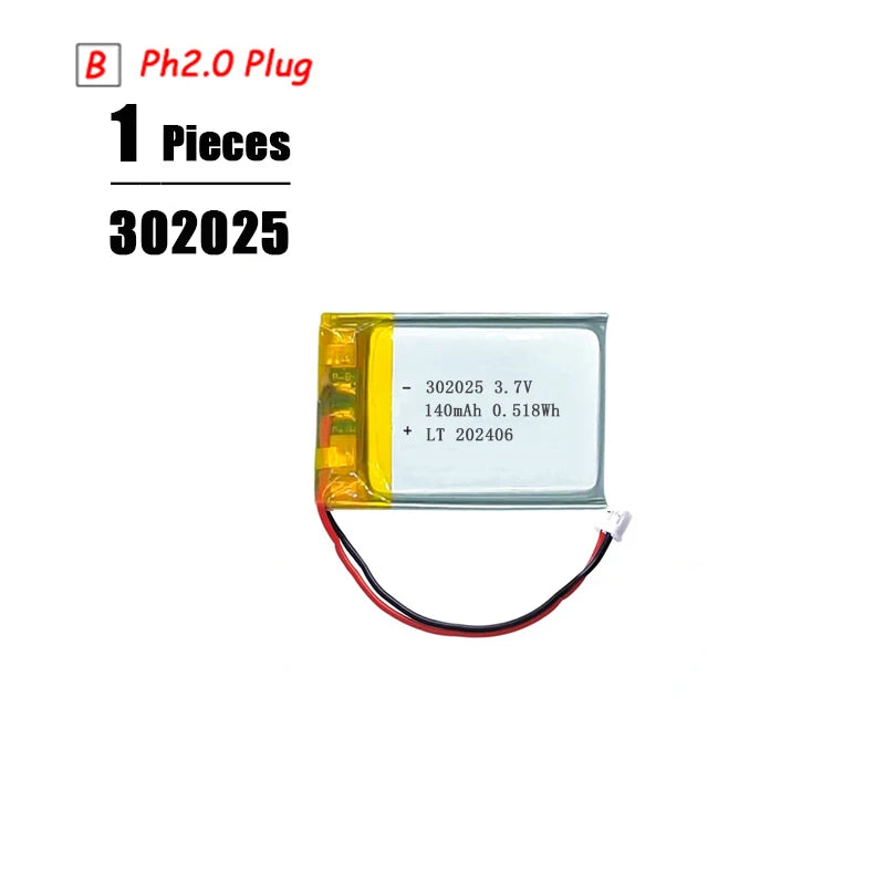 Batería LiPo 3.7V Recargable PH2.0 Plug – Compatible con PS4, GPS, Altavoces y MP3
