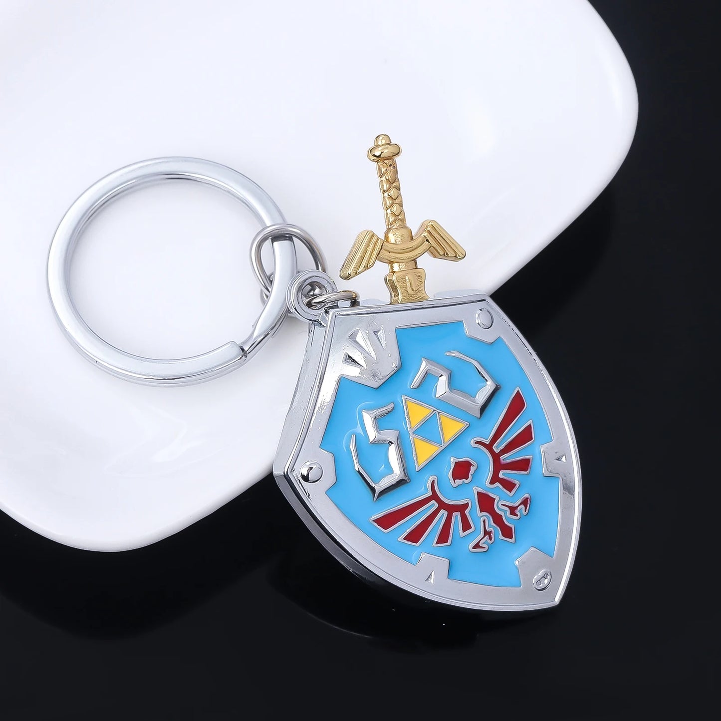 Llavero Hylian Shield y Master Sword — Colgante Zelda Breath of The Wild