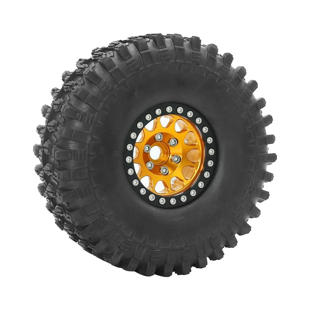 Set 4PCS Metal 1.9" Beadlock Wheel Rim Tires – RC Crawler 1/10 Axial SCX10 III, TRX-4, Redcat GEN 8