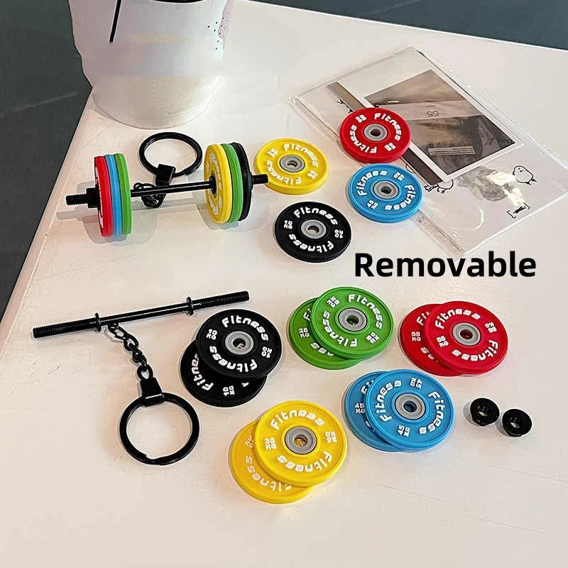 2025 Nuevo Llavero de Barra de Pesas DIY – Llavero de Silicona con Mancuernas para Gym Lovers, Entrenadores y Mochilas