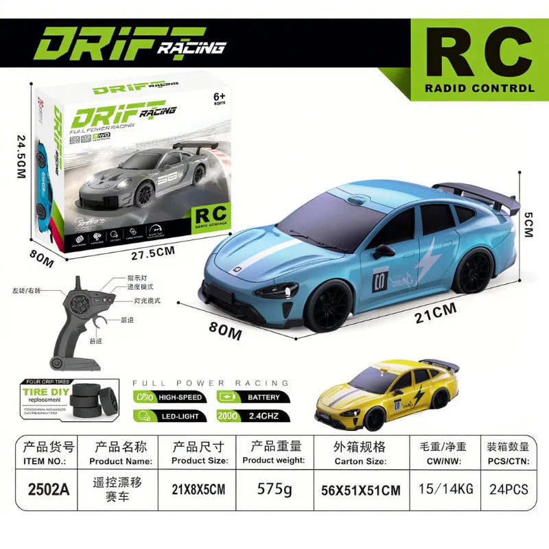 RC Drift GT3 RS 911 mi SU7 1:20 – Edición Limitada 2025, Coche de Alta Velocidad para Niños
