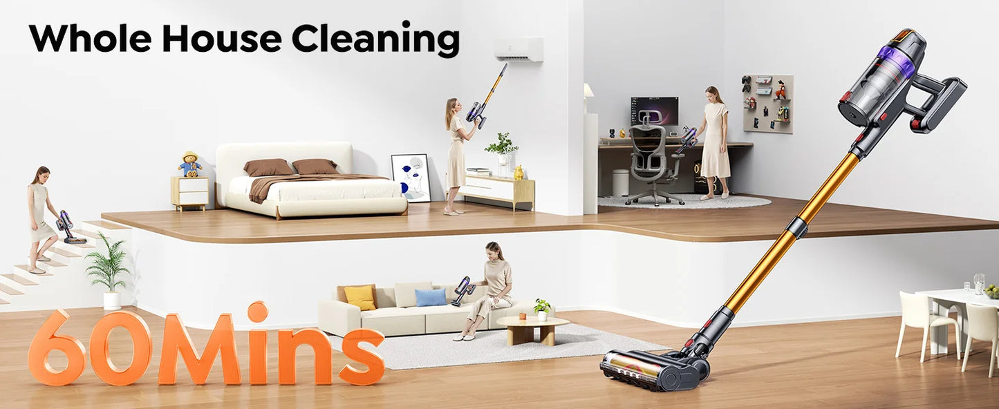 Aspiradora Inalámbrica BUTURE VC90 — 600W y 65KPA de Succión