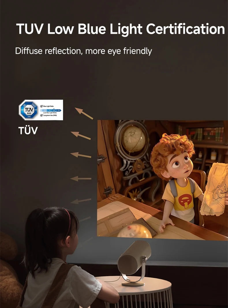 Proyector Portátil Lenovo 4K – Android 12, WiFi 6, Autoenfoque TOF y Cine en Casa Full HD