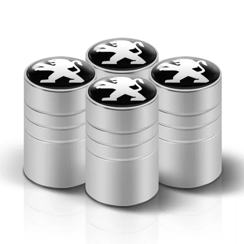Set de 4 Tapas de Válvula de Metal para Llantas – Accesorios Peugeot