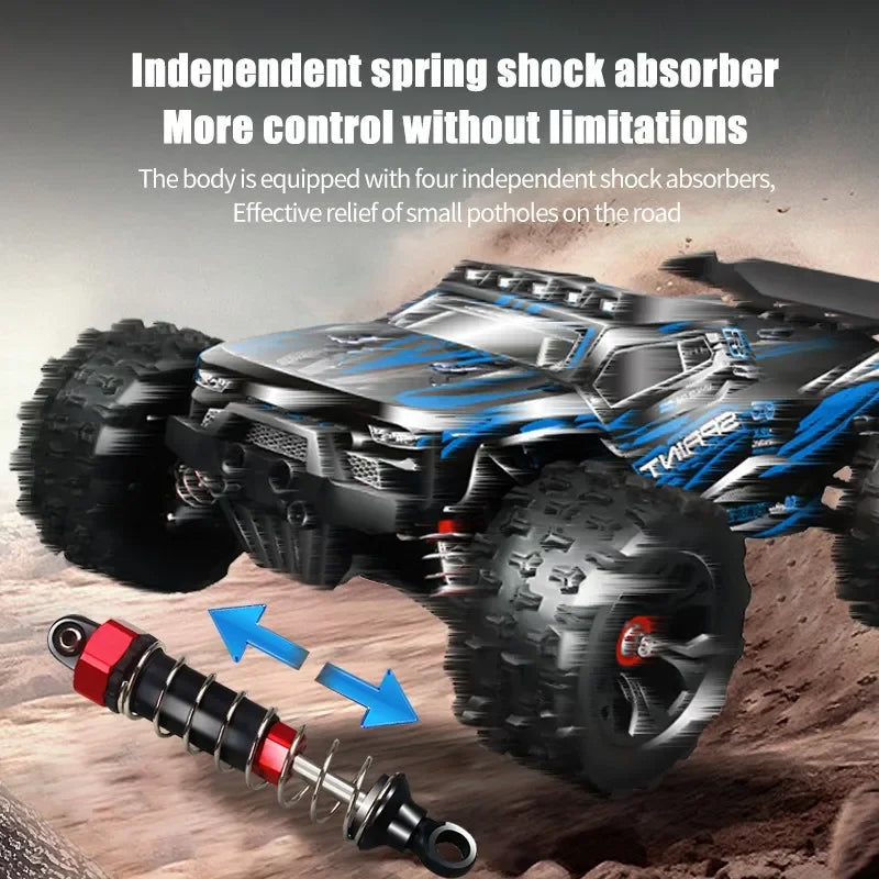 RC Car 1:16 4WD – Monster Drift Truck con LED, Alta Velocidad 50/85KM/H para Niños