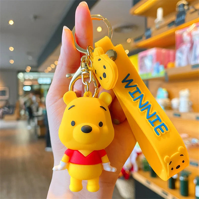 Anime Disney Keychain kawaii Tom and Jerry Cartoon Figure PVC Doll Bag Keyring Ornament Accessories Children Toys Birthday Gifts