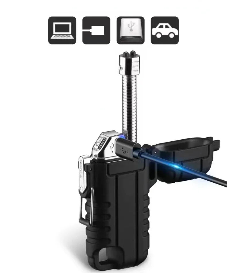 Encendedor Eléctrico de Doble Arco Plasma – Recargable e Impermeable