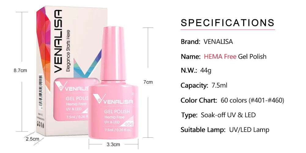 Esmalte de Gel Venalisa Milky White — Cobertura Completa UV/LED