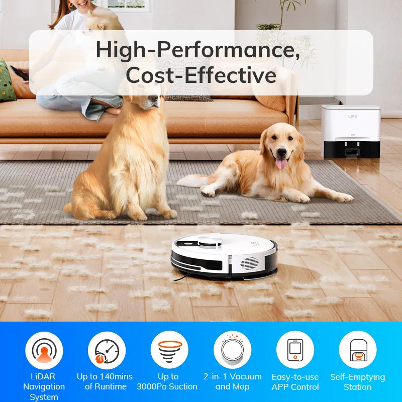 Robot Aspirador ILIFE A12 Pro — Limpieza y Mopa Inteligente 3000Pa