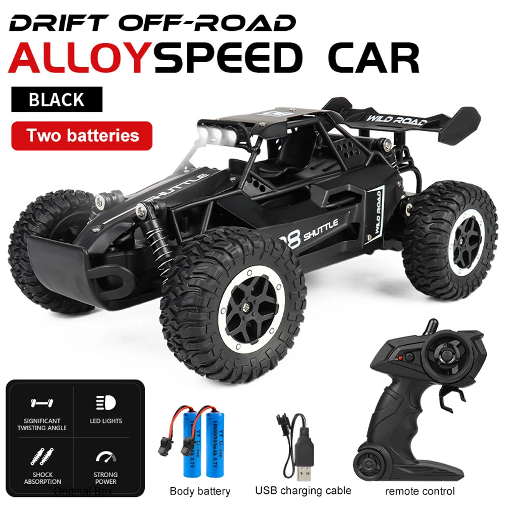 RC Car 1:16 2WD – Coche RC Off-Road con LED, Alta Velocidad 20KM/H para Niños