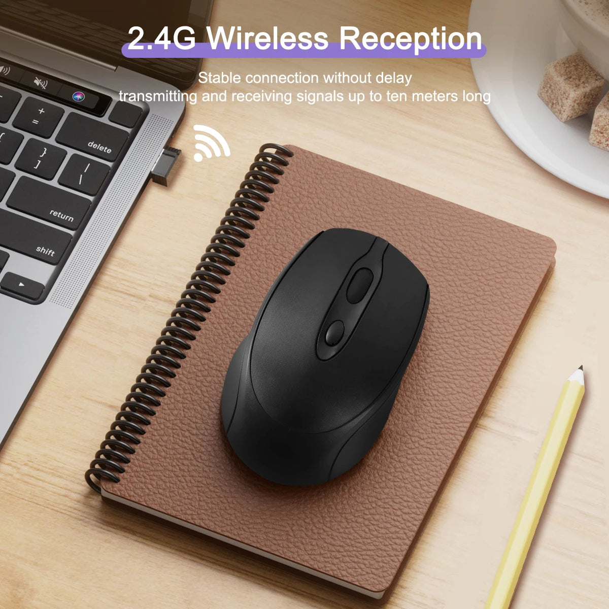 Ratón Inalámbrico Recargable Bluetooth 2.4G — Silencioso para PC y Portátil