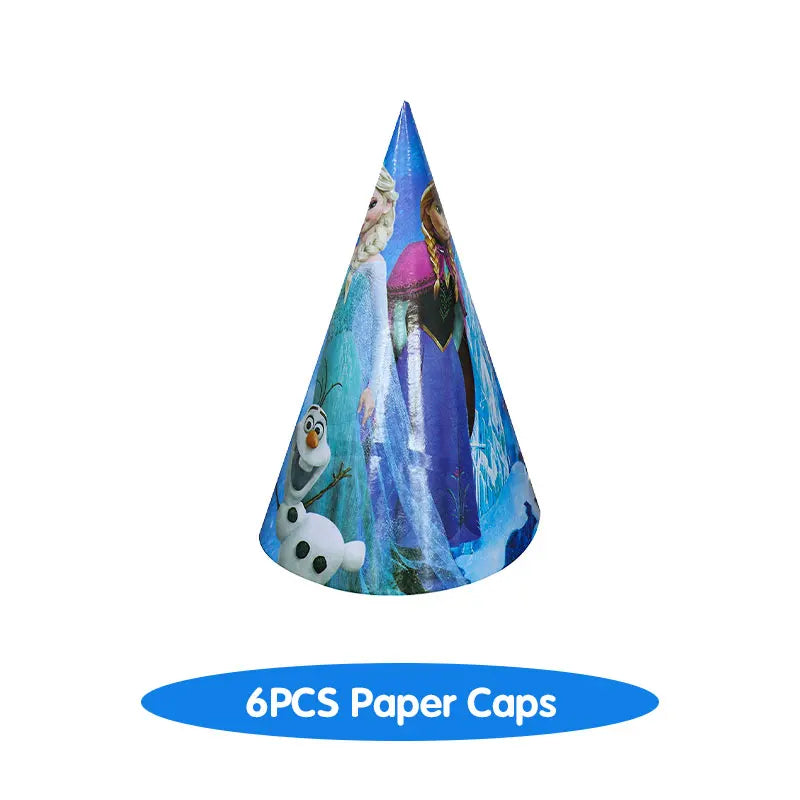 Decoración de Cumpleaños Disney Frozen – Mantel, Globos y Vajilla Azul para Fiesta Infantil