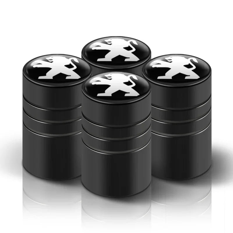 Set de 4 Tapas de Válvula de Metal para Llantas – Accesorios Peugeot