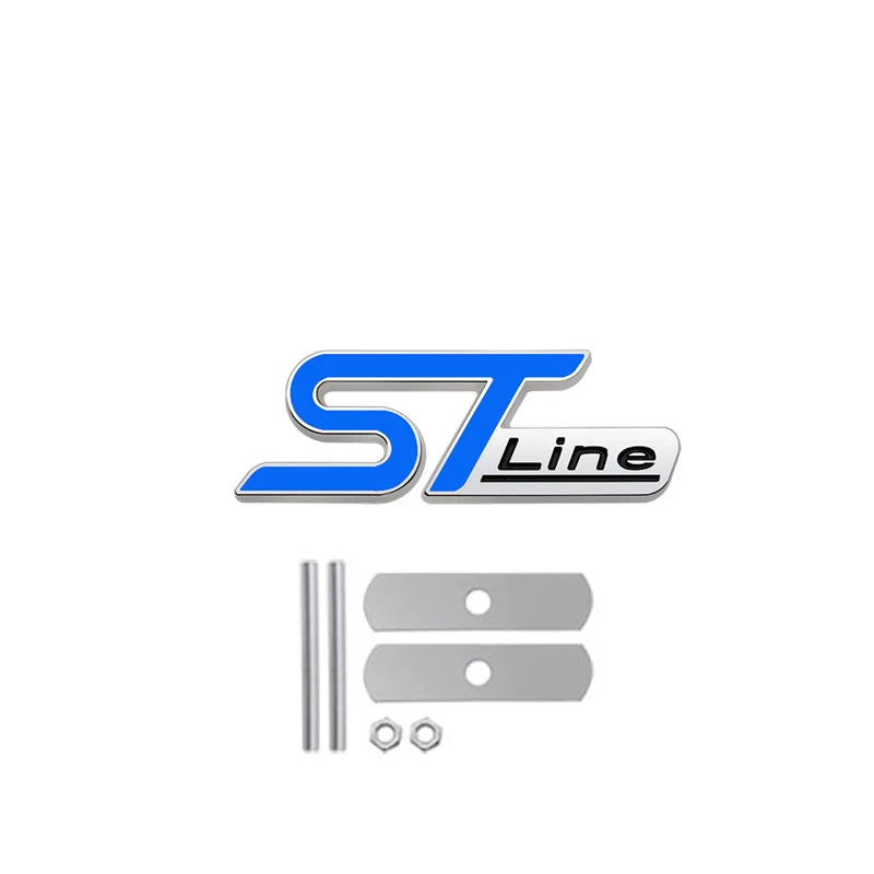 Emblema 3D Metálico ST LINE para Parrilla Frontal – Ford Fiesta, Focus y Mondeo