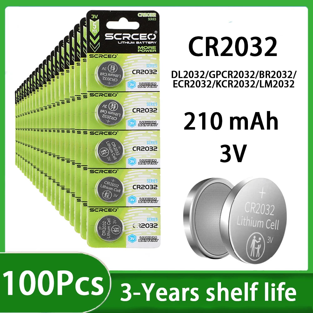 Batería CR2032 3V — Pilas de Botón para Control Remoto, Juguetes y Electrónica