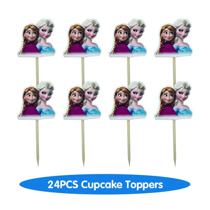 Decoración de Cumpleaños Disney Frozen – Mantel, Globos y Vajilla Azul para Fiesta Infantil