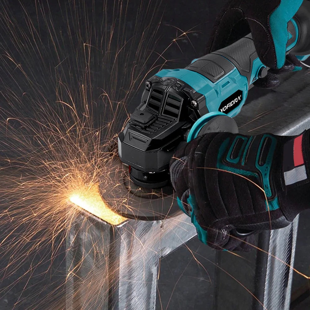 Amoladora Eléctrica 2 en 1 YOFIDRA 125mm – Brushless, 3 Velocidades para Madera y Metal