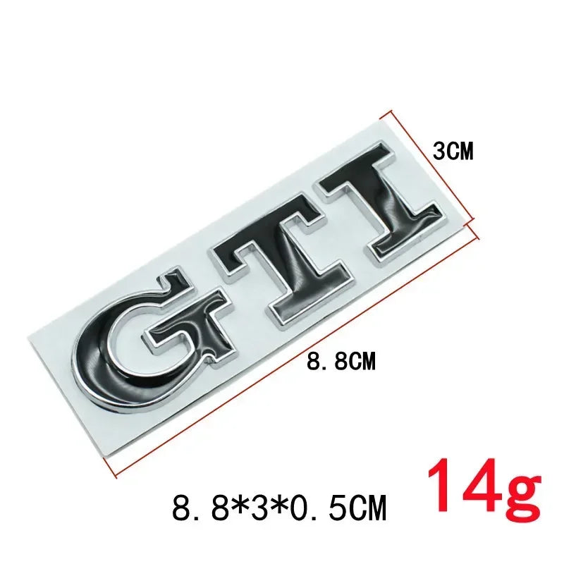Emblema Metal GTI para VW — Sticker para Maletero y Lateral, Golf, Polo, Jetta y Más