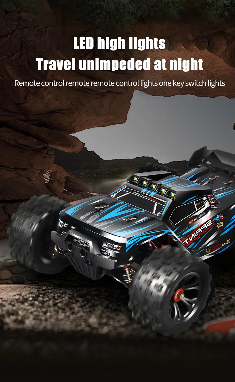 RC Car 1:16 4WD – Monster Drift Truck con LED, Alta Velocidad 50/85KM/H para Niños