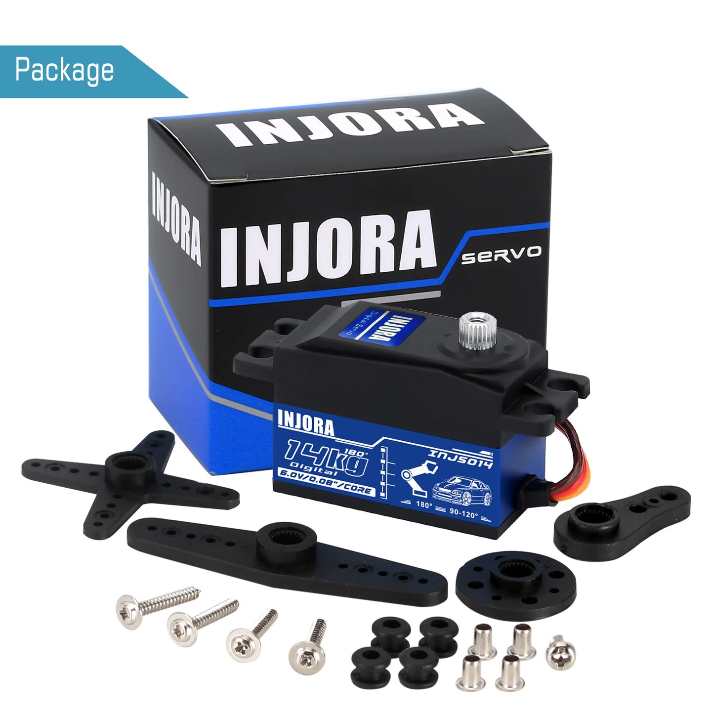 Servo Digital INJS014 14KG Metal Gear – Bajo Perfil para Coches RC y Helicópteros