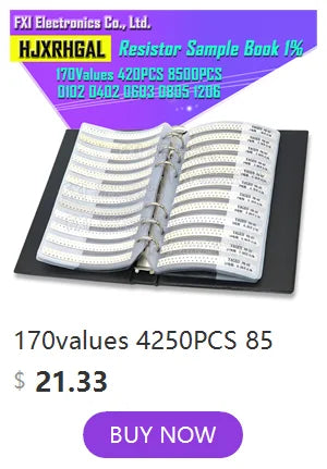 100 Resistencias de Película Metálica 1/4W 1Ω a 22MΩ ±1%