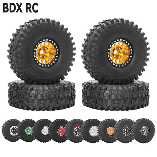 Set 4PCS Metal 1.9" Beadlock Wheel Rim Tires – RC Crawler 1/10 Axial SCX10 III, TRX-4, Redcat GEN 8