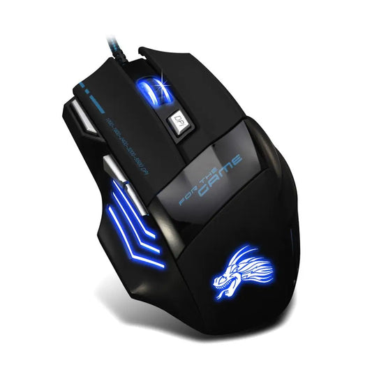Mouse Gaming USB con Cable – 7 Botones, Retroiluminado RGB, 5500 DPI, Ergonómico, Óptico, para PC y Consolas