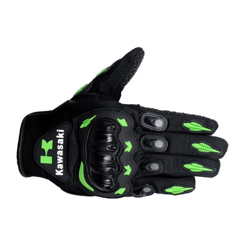 Guantes de Motocicleta Kawasaki – Dedo Completo Antideslizantes y Resistentes