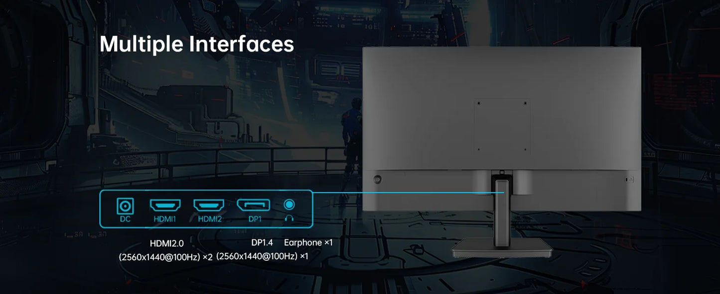 KTC H27T27 27" QHD 100Hz Gaming Monitor – 2560x1440, IPS Fast Panel, 1ms GTG, 99% sRGB, HDR10, FreeSync