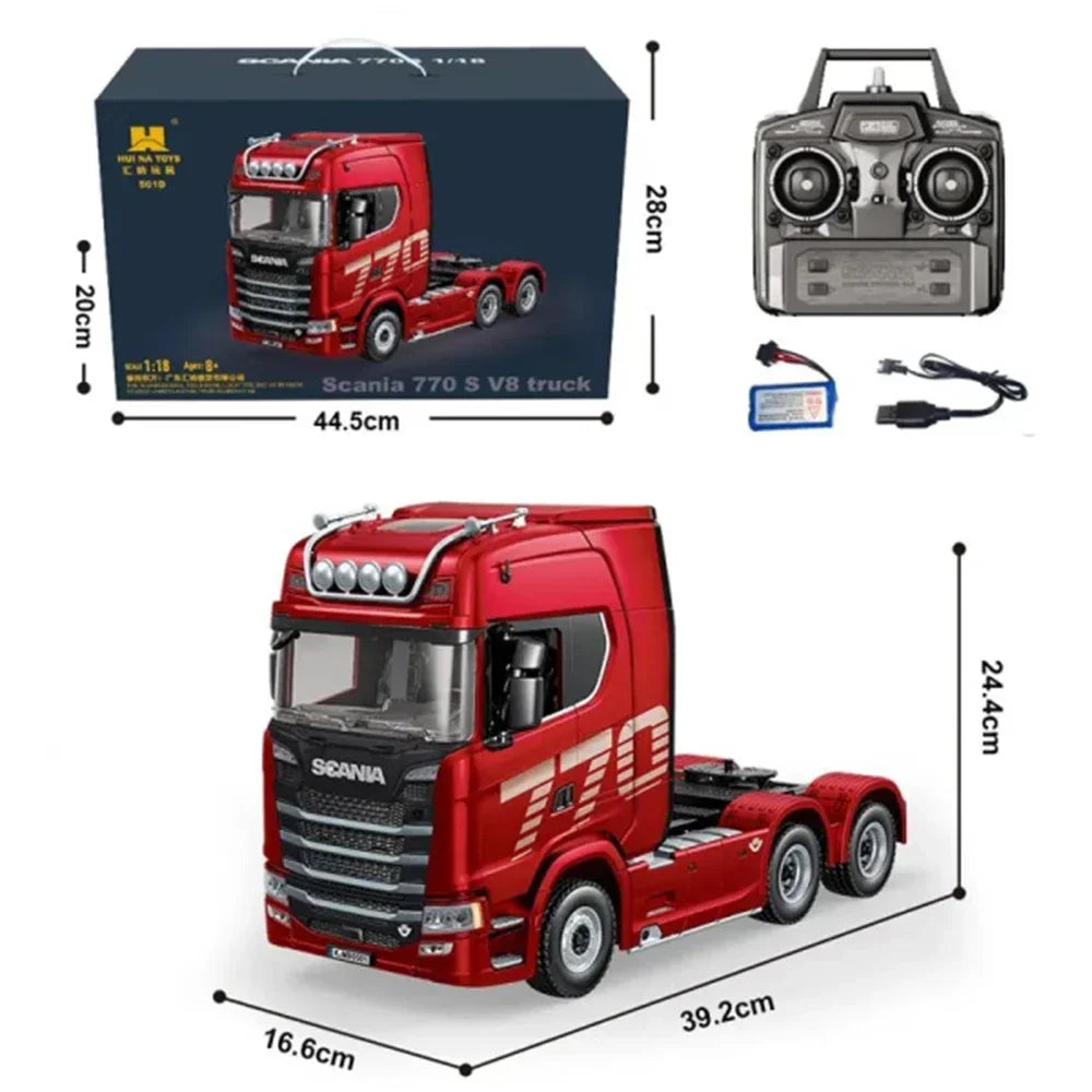 HUINA 1501 770S RC Truck 1/18 – Tractor y Trailer de Ingeniería con Luces y Sonido