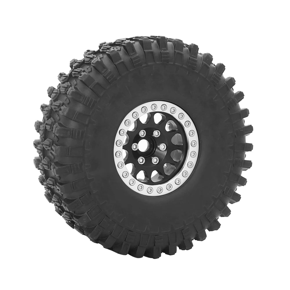 Set 4PCS Metal 1.9" Beadlock Wheel Rim Tires – RC Crawler 1/10 Axial SCX10 III, TRX-4, Redcat GEN 8