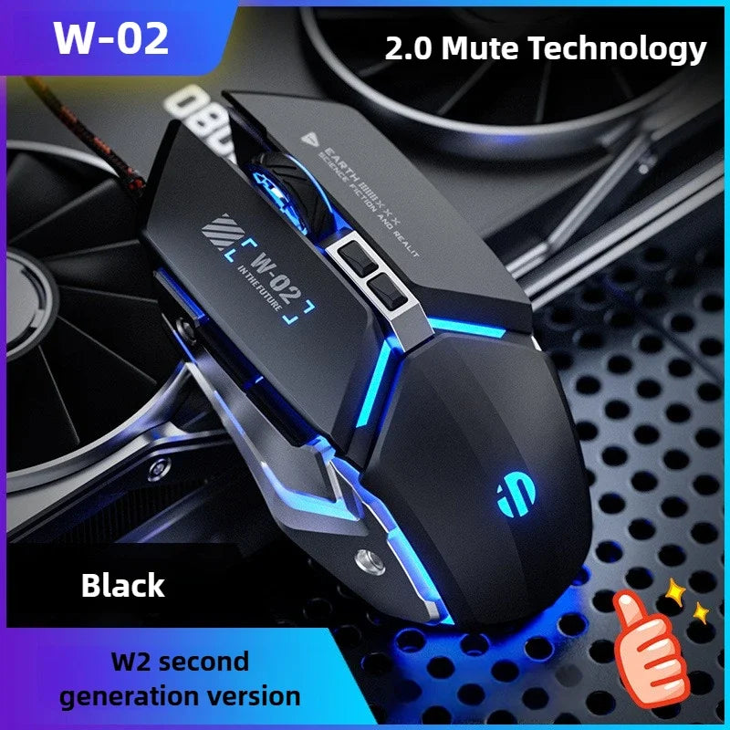 W2 USB Ratón Gaming Con Cable – LED Mecánico para PC, Laptop y Tablet
