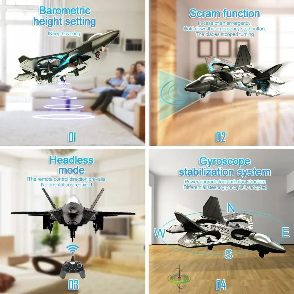 Avión RC 2.4G L0712 de Alto Rendimiento — Planeador de Espuma EPP con Sensor de Gravedad y Luces LED