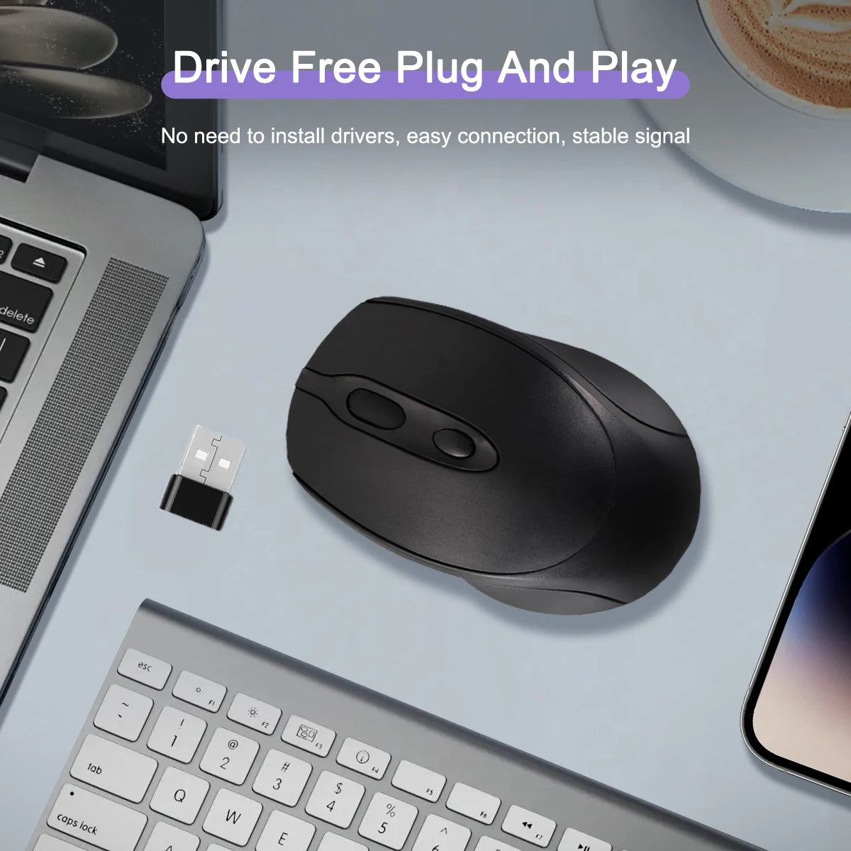 Ratón Inalámbrico Recargable Bluetooth 2.4G — Silencioso para PC y Portátil